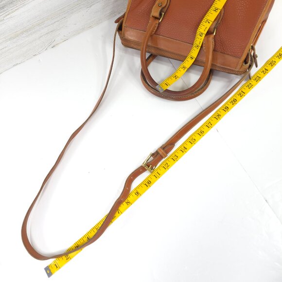 VINTAGE DOONEY BOURKE ALL WEATHER LEATHER SATCHEL BAG TAN COLOR CROSSBODY STRAP. - Picture 15 of 16